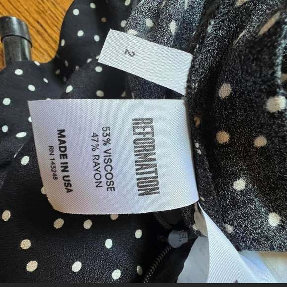 Reformation Women's Sorrento Black Polka Dot Whimsical Maxi Dress. Size 2 - Picture 11 of 12